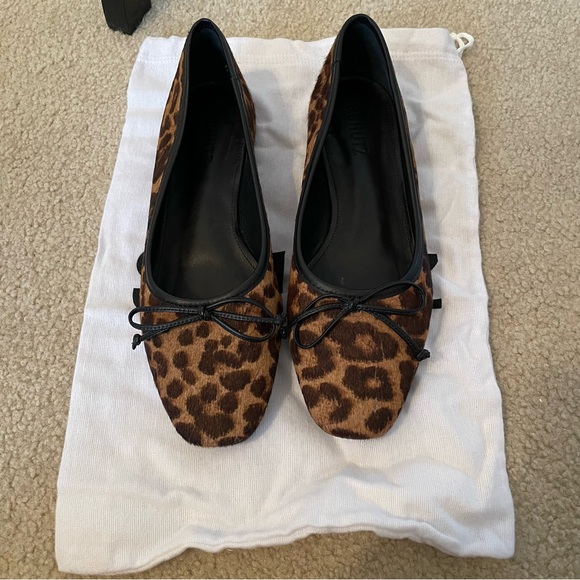 BRAND NEW Schutz Leopard Print Ballet Flats - Brown/Black - Picture 2 of 9